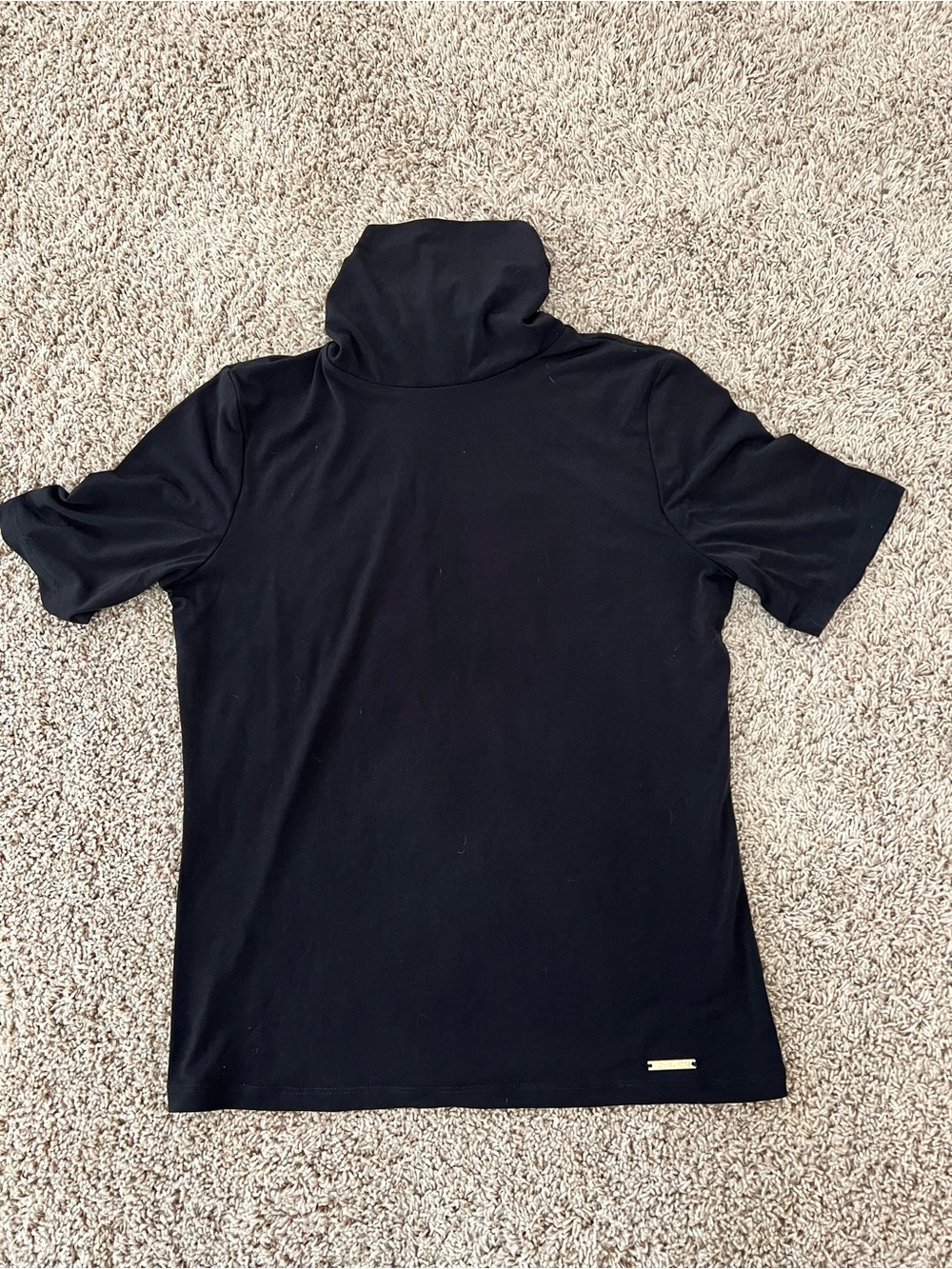 Michael Kors Black Top with Gold Logo Plaque
